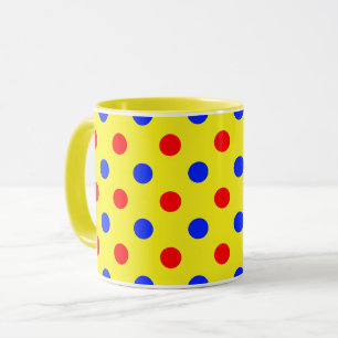 Geel Rood Blauw Stippen Design Mok