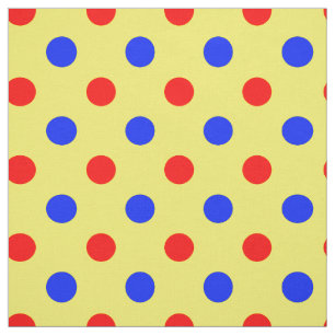 Geel Rood Blauw Stippen Design Stof