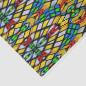 Geel, rood en blauw glas tissuepapier (Detail)