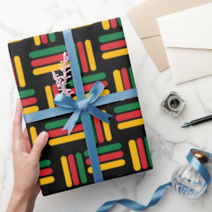 Geel, rood en groen streep zwart geschiedenis patr cadeaupapier