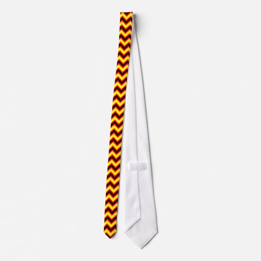 Geel, rood en zwart Zig Zag Striped Stropdas (Achterkant)