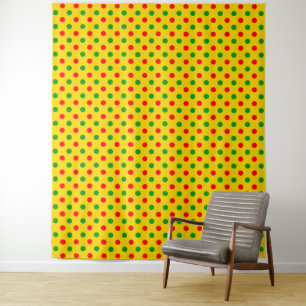 Geel Rood Groen Stippen Design  Wandkleed