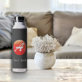 Geel rood oranje Monogram Initiaal A Waterfles