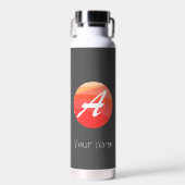 Geel rood oranje Monogram Initiaal A Waterfles (Voorkant)