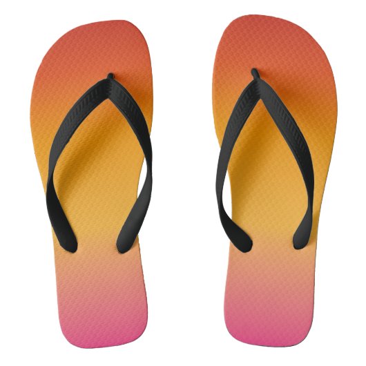 Geel Rood Roze Gradiënt Zonsondergang Kleurrijk Teenslippers (Voetbed)