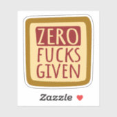 Geel Rood Zero F*s gegeven Sticker (Vel)