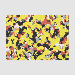 Geel Rood Zwart Grijs Camouflage Camo Feest Tissuepapier