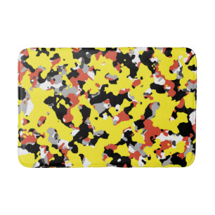 Geel Rood Zwart Grijs Camouflage Schutkleur Patroo Badmat