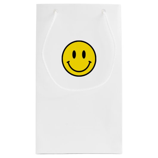 Geel rood zwart wit, mooi gezicht Emoji Klein Cadeauzakje (Achterkant)