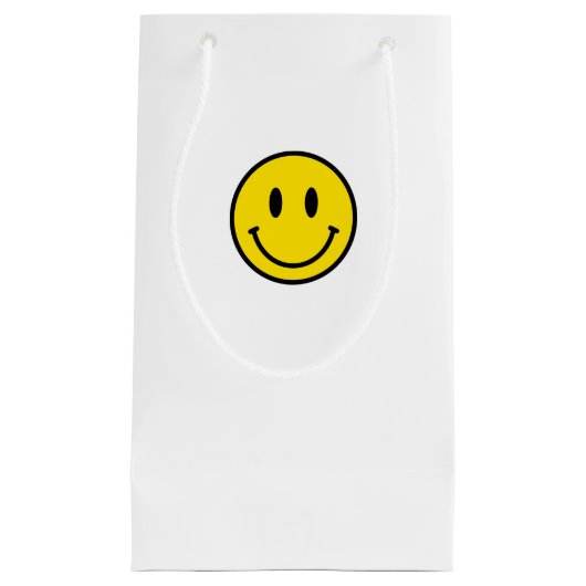 Geel rood zwart wit, mooi gezicht Emoji Klein Cadeauzakje (Voorkant)