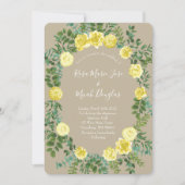 Geel Roos Elegant Wedding Kaart (Voorkant)