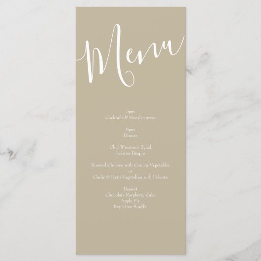 Geel  Roos Elegant Wedding Menu (Voorkant)