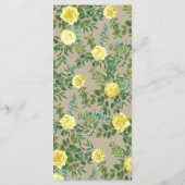 Geel  Roos Elegant Wedding Menu (Achterkant)