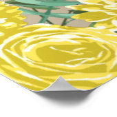 Geel  Roos Elegant Wedding Poster (Hoek)