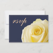 Geel Rose Blauw Bruiloft Menu Keuze RSVP-kaart (Achterkant)