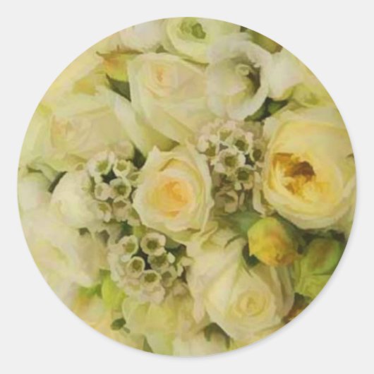 GEEL ROSE WEDDING ENVELOPE SEALS RONDE STICKER (Voorkant)