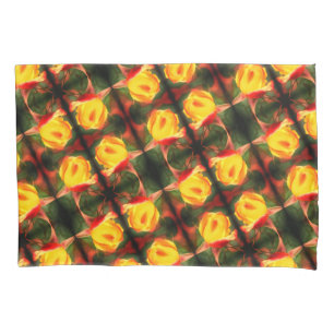 Geel Rosebud Abstract bloemenschilderen Kussensloop