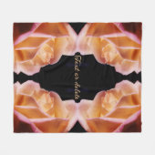 Geel Rosebud getint Abstract gepersonaliseerd Fleece Deken (Voorkant (Horizontaal))