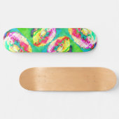 Geel roze abstracte schilderij van papavers skateboard (Horizontaal)
