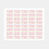 Geel/roze ballerina waterdichte kleding naam labels (Vel)