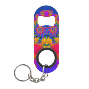 ~ Geel Roze Blauw Oranje Fractal ~ Origineel ~ Mini Flessenopener