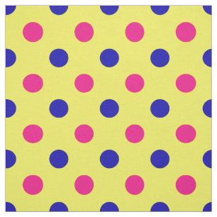 Geel Roze Blauw Stippenpatroon Stof