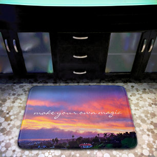 Geel Roze Blauwe Zonsondergang Maak Uw Eigen Magis Badmat