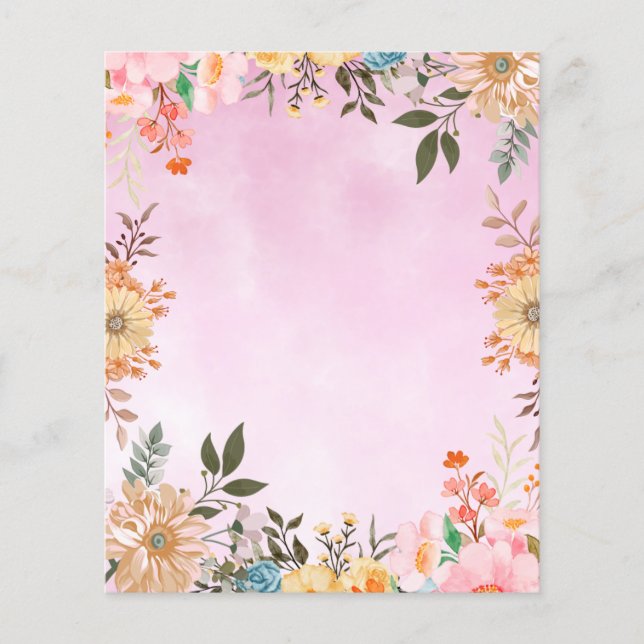 Geel roze bloemveer (Voorkant)