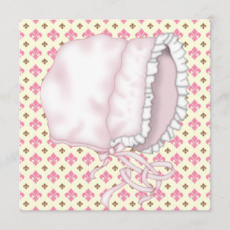 Geel Roze Bruin Fleur de Lis Baby shower Kaart