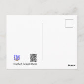 Geel Roze Dahlia Blue DANK JE Briefkaart (Achterkant)