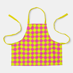 Geel Roze Diamant Checker Patroon Schort