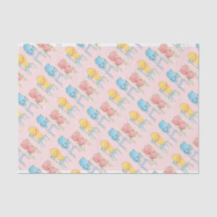 Geel, Roze, en Blauwe Beren op Voorzitters Tissuepapier