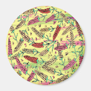 geel, roze en rood patroon magneet