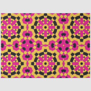 Geel roze en zwart geometrisch mozaïekpatroon tissuepapier