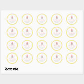 Geel & Roze Fancy Cake Bakery Sticker Label (Vel)