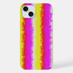 Geel Roze Gebroken Glas Regenboog Strepen iPhone 15 Plus Case