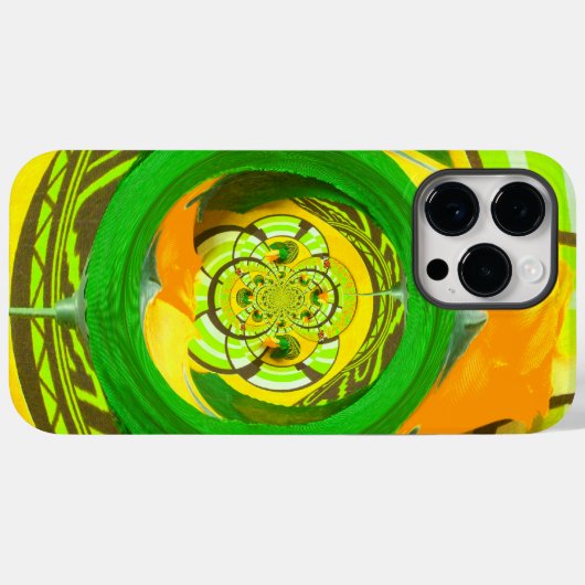 Geel roze grafisch ontwerp Case-Mate iPhone case (Achterkant (horizontaal))