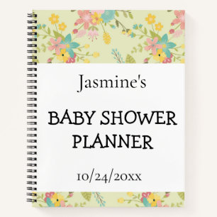 Geel Roze Groen Bloemen Douche Planner Notitieboek