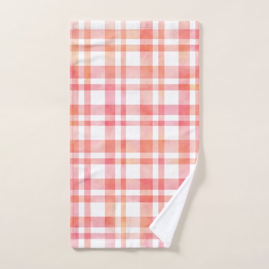 Geel Roze Oranje Waterverf Speld Bad Handdoek (Handdoek)