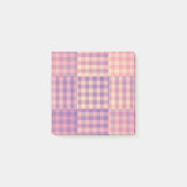 Geel Roze Paarse Geruite Patchwork Patroon Post-it® Notes (Voorkant)