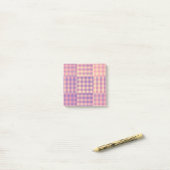 Geel Roze Paarse Geruite Patchwork Patroon Post-it® Notes (Op bureau)