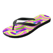 geel roze paarse zigzag chevron patroon teenslippers (Schuin)