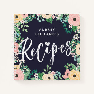 Geel Roze Pastel Rozen Bloemen Lijst Recepten Notitieboek