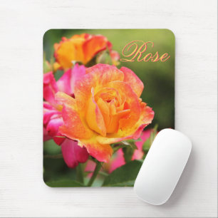 Geel Roze Rose Mousepad Muismat