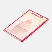 Geel Roze Schattigee  stijl Cherry Cupcake Post-it® Notes (Schuin)