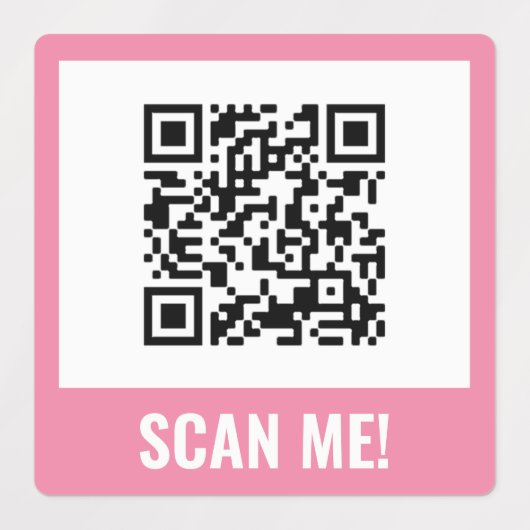 Geel Roze Sinaasappel Scan me! QR-code Labels (Design 2)