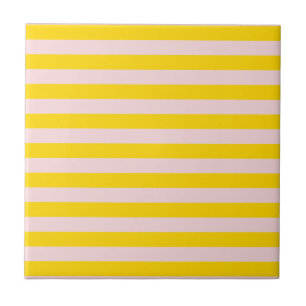 Geel Roze Streep Modern Minimalistisch Home Accent Tegeltje