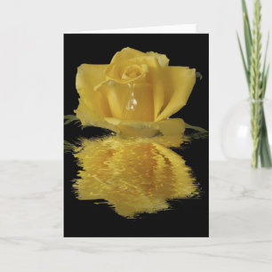 Geel roze water reflectie blanco notitiekaart