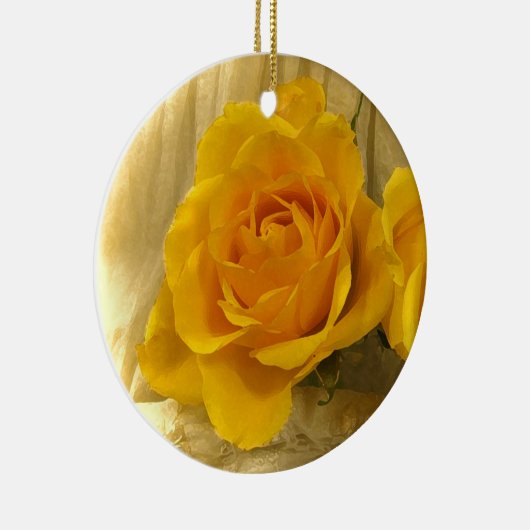 Geel rozenkeramisch Ornament (Rechts)