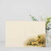  geel rozenschilderpapier briefpapier (Staand voorkant)